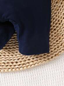 Đứa bé trai Đồ họa chữ cái & Gấu Áo liền quần Tank - Màu xanh hải quân - Xem 6