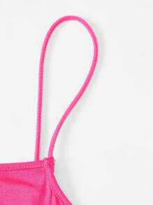 SHEIN EZwear Solid Cami Bodycon Dress - Hot Pink - View 4