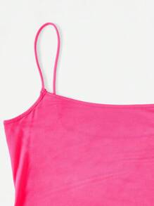 SHEIN EZwear Solid Cami Bodycon Dress - Hot Pink - View 5