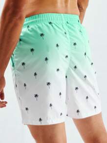 Surfspeed Hombres Shorts de natación de ombré con estampado de árbol de cintura con cordón - Multicolor - Ver 6