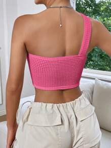 Muchica Áo nữ Nhẫn màu trơn Giải trí - Màu Hồng Tươi - Xem 2