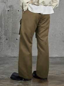Manfinity LEGND Men Zipper Pocket Side Drawstring Waist Pants - Brown - View 2