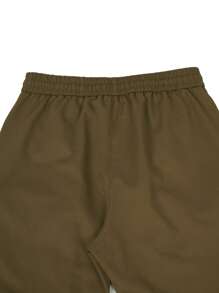 Manfinity LEGND Men Zipper Pocket Side Drawstring Waist Pants - Brown - View 6