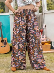 Rusttydustty 大碼印花闊腿褲不附腰帶 - 彩色 - 查看 6