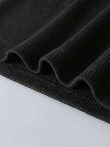 INAWLY Solid Crop Tank Top - Black - View 3