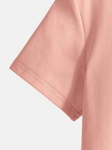 SHEIN Young Boy Casual Comfortable Short Sleeve T-Shirt With Letter And Coconut Tree Print