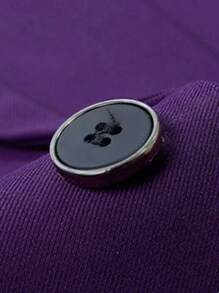 CLOUDSTYLE Áo cộc tay Nam Nút phía trước màu trơn Công việc - Màu tím  Violet - Xem 4