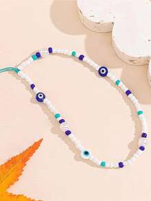 Tira de celular diseño de aojo - Azul y blanco - Ver 2