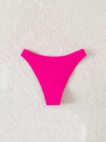 Swim Basics Summer Beach Plain Bikini Bottom Bathing Suit Bottoms - Hot Pink - View 2