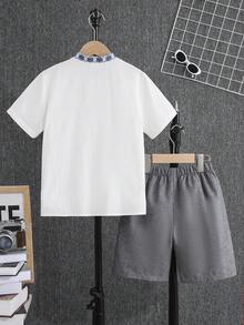 SHEIN Bộ hai mảnh Trai Túi Nút phía trước Bộ lạc Giải trí - Nhiều màu - Xem 10