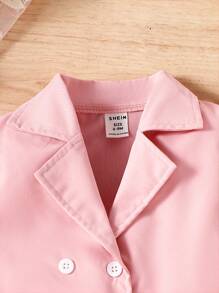 嬰兒雙排釦襯衫和吊帶連衣裙套裝 - 彩色 - 查看 3