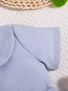 Đứa bé trai Cổ tròn Áo & quần short & Mũ Bộ - Màu xanh bụi bặm - Xem 4