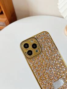 Ốp điện thoại trang trí kim cương giả tương thích với iPhone15/15Plus/15Pro/15Promax - Vàng - Xem 4
