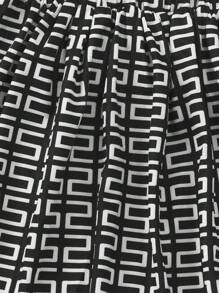 SHEIN Leap Crew Teen Girls Graphic Print Tee & Paperbag Waist Skirt - Black and White - View 5