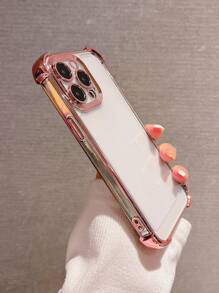 Contrast Frame Clear Phone Case - Rose Gold - View 4