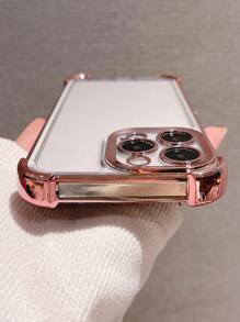 Contrast Frame Clear Phone Case - Rose Gold - View 5