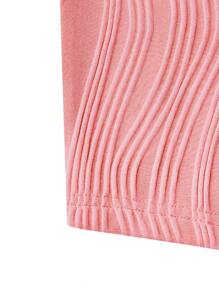 SHEIN Clasi 大碼單肩鏤空高衩連衣裙 - 粉色 - 查看 5