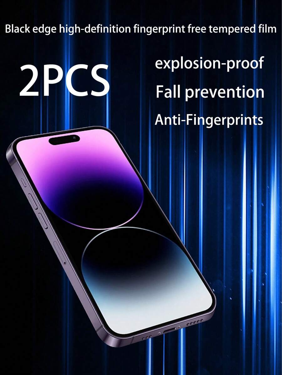 2 miếng dán bảo vệ điện thoại bằng kính cường lực chống nước độ nét cao tương thích với Apple - Trong sáng - Xem 1