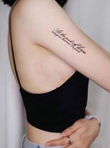 4 miếng dán hình xăm tạm thời hình con bướm, nhịp tim, chìa khóa màu đen, họa tiết chim bay cho ngón tay, cổ tay hoặc các bộ phận khác trên cơ thể - màu đen - Xem 3