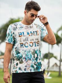 Manfinity LEGND Men Letter Graphic Tee - Multicolor - View 1