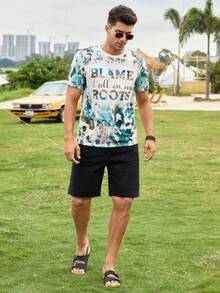 Manfinity LEGND Men Letter Graphic Tee - Multicolor - View 3