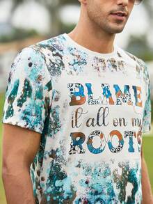 Manfinity LEGND Men Letter Graphic Tee - Multicolor - View 6