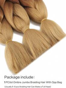 1入組漸層棕色的編織接髮,合成纖維高溫巨大編織頭髮扭結勾織編織頭髮適合女士 - 漸層 - 查看 5