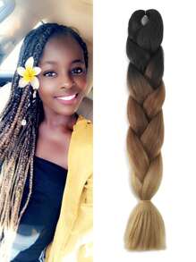 1入組漸層棕色的編織接髮,合成纖維高溫巨大編織頭髮扭結勾織編織頭髮適合女士 - 漸層 - 查看 6