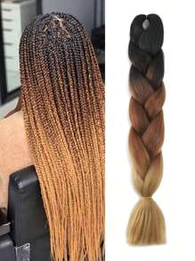 1入組漸層棕色的編織接髮,合成纖維高溫巨大編織頭髮扭結勾織編織頭髮適合女士 - 漸層 - 查看 7