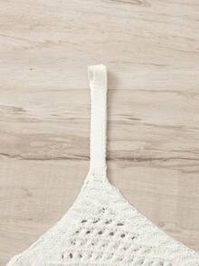 鏤空吊帶罩衫上衣 - 白色 - 查看 5