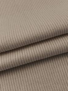 Solid Haler neck Ribbed knit Top