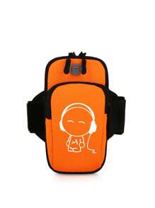 1pc Cartoon Graphic Running Bag - Orange - View 2