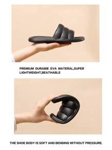 女士單帶拖鞋,黑色素色時尚拖鞋黑色