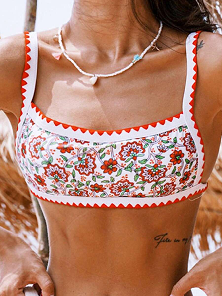Bikinx 花卉印花鞭缝比基尼上衣 夏季 - 彩色 - 查看 1