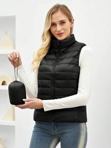 ZIAI ZIAI Women Stand Collar Lightweight Short Down Vest In Multicolor Casual Outdoor Autumn Winter Vest For Women