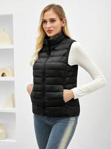 ZIAI ZIAI Women Stand Collar Lightweight Short Down Vest In Multicolor Casual Outdoor Autumn Winter Vest For Women