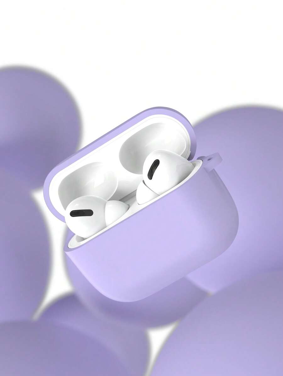可爱防刮耳机保护套，适用于无线蓝牙耳机，软壳，兼容苹果耳机保护套 Pro 2nd，背面防丢设计保护套，适用于第三代。 - 紫色 - 查看 1