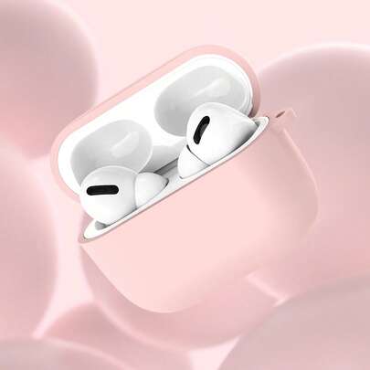 Cute Pink Solid Color Silicone Bluetooth Earphone Case Pink Cute Anti-Scratch Earbuds Case For Wireless Bluetooth Earphone Soft Case Compatible With Apple Earphone Case Pro 2nd Anti-Loss Backside Design Protection Case Cover For 3rd Generation Spring Birthday Gift Generation.