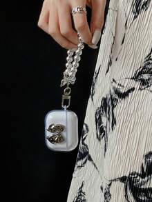 Bow Decor Case Compatible With AirPods - Clear - View 2