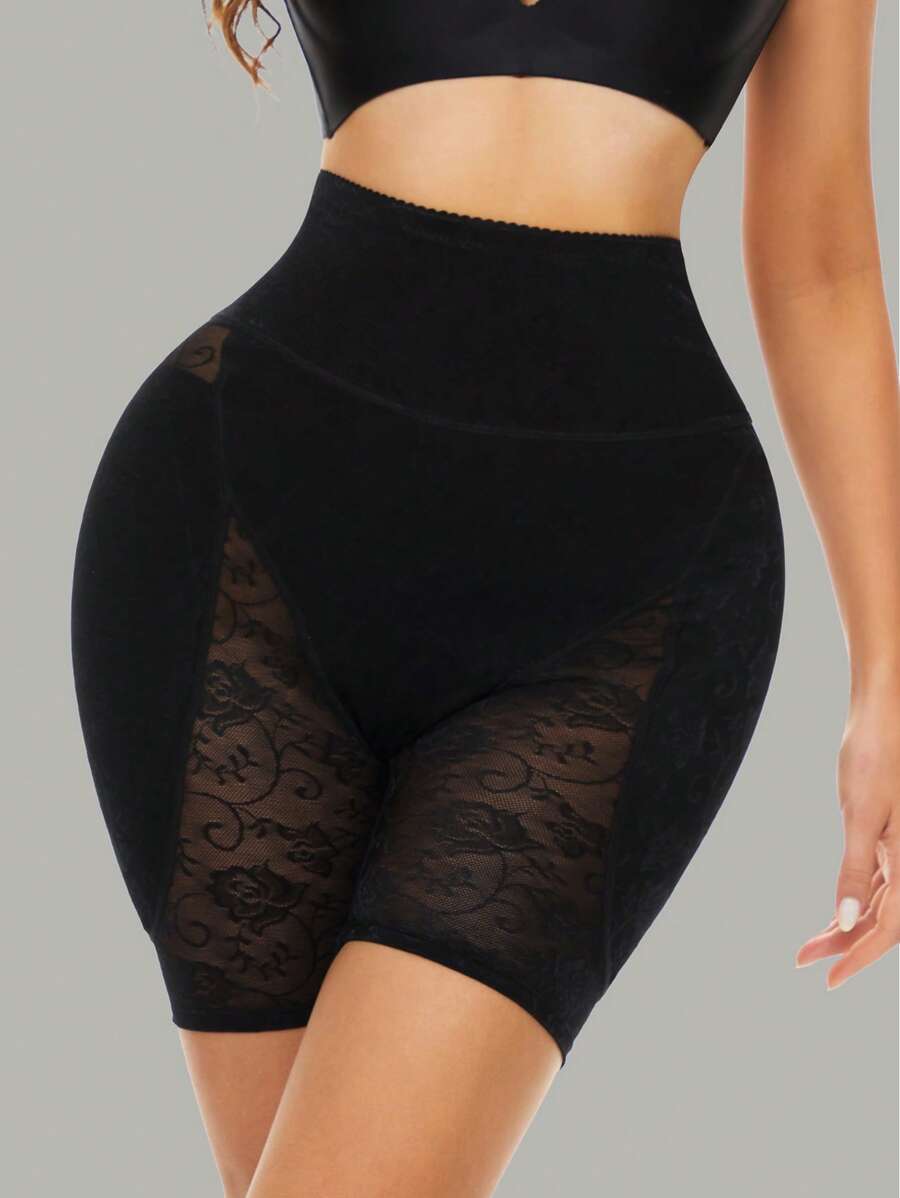 Quần short định hình có ren hoa có thể tháo rời - màu đen - Xem 1