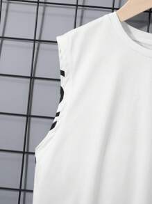 SHEIN Tanks Bé Trai Hoạt hình Giải trí - trắng - Xem 4