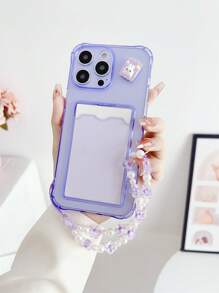 兔子裝飾卡槽手機殼帶掛繩相容 iPhone15/15Plus/15Pro/15Promax - 紫色 - 查看 4