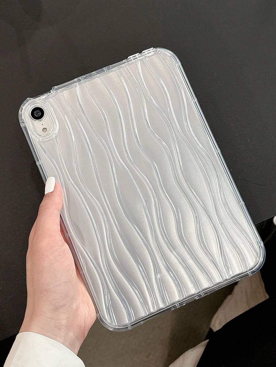 Funda compatible con iPad onda de agua en relieve transparente - Blanco - Ver 1