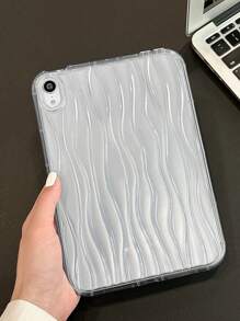 Funda compatible con iPad onda de agua en relieve transparente - Blanco - Ver 2