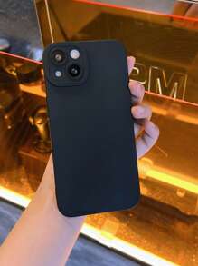 1 pieza Funda de teléfono con textura de puntos de unicolor compatible con Apple 16 Pro Max, 16E, 14/13, 12, 11 Pro Max, XS Max, X, XR, 8, 7, 6S, Plus, Mini y Galaxy A13 5G, S21 FE 5G, A15, A21S, A34, A12, S21, S25 etc. Funda de teléfono a prueba de golpes, adecuada como regalo de cumpleaños, para novia, novio o uso personal, resistente al agua, a las caídas y a los arañazos - Negro - Ver 5