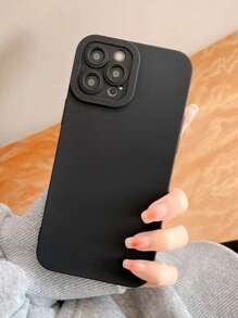 1 pieza Funda de teléfono con textura de puntos de unicolor compatible con Apple 16 Pro Max, 16E, 14/13, 12, 11 Pro Max, XS Max, X, XR, 8, 7, 6S, Plus, Mini y Galaxy A13 5G, S21 FE 5G, A15, A21S, A34, A12, S21, S25 etc. Funda de teléfono a prueba de golpes, adecuada como regalo de cumpleaños, para novia, novio o uso personal, resistente al agua, a las caídas y a los arañazos - Negro - Ver 6