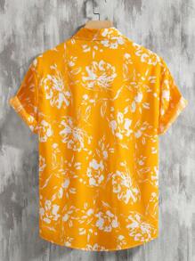 Manfinity RSRT Men 1pc Floral Print Shirt - Yellow - View 2