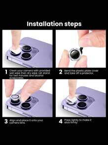 水鑽裝飾手機攝像頭保護膜 - 紫色 - 查看 4