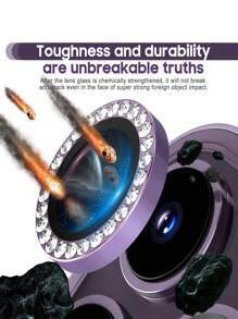 水鑽裝飾手機攝像頭保護膜 - 紫色 - 查看 5