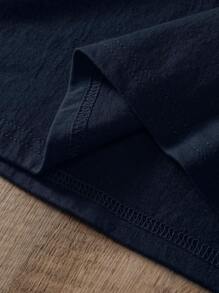 INAWLY Heart And Letter Graphic Tee - Navy Blue - View 5